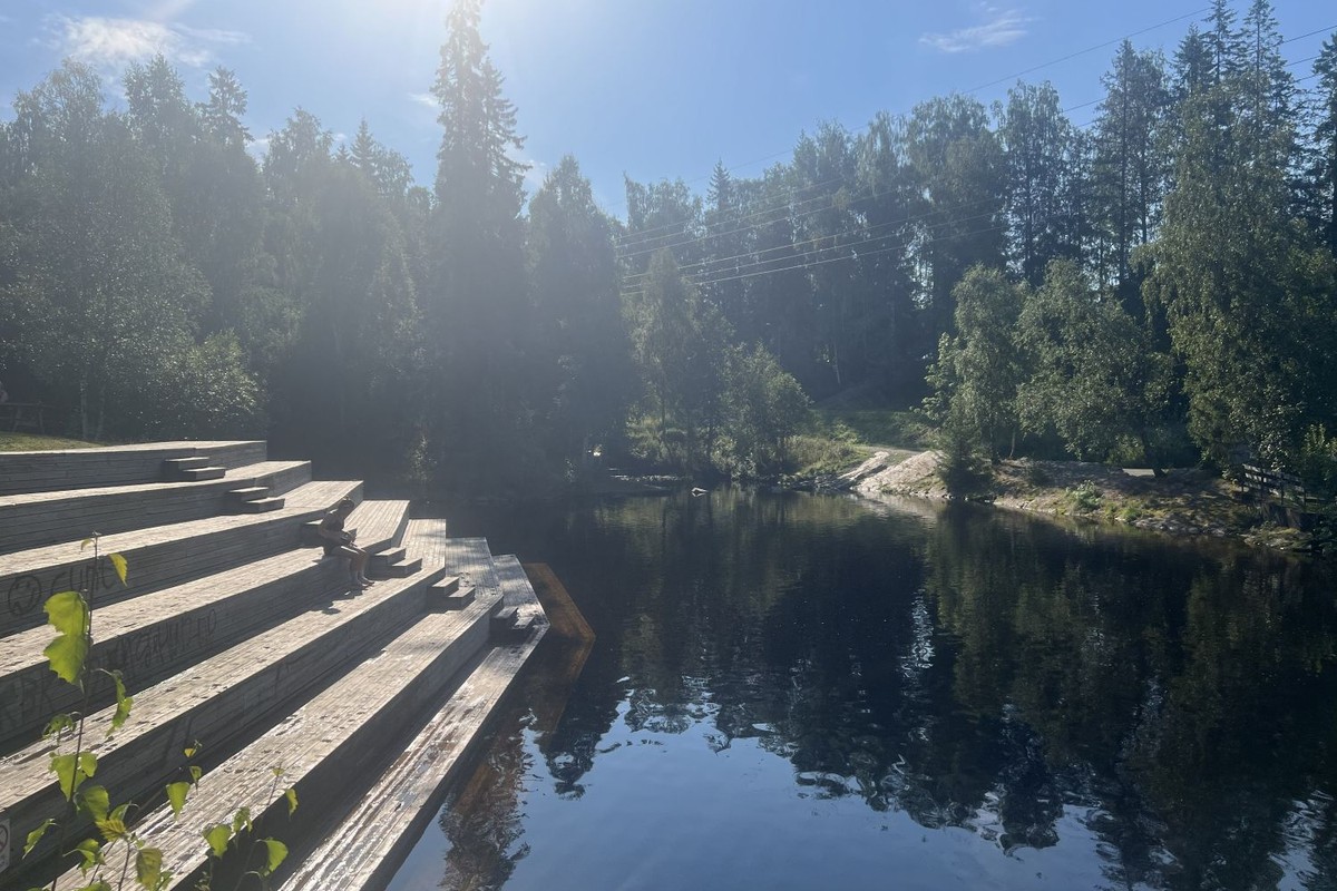 Badedammen i Lillehammer om sommeren