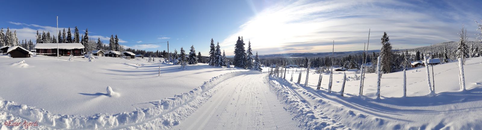 Milevis med preparerte skiløyper på Nordseter
